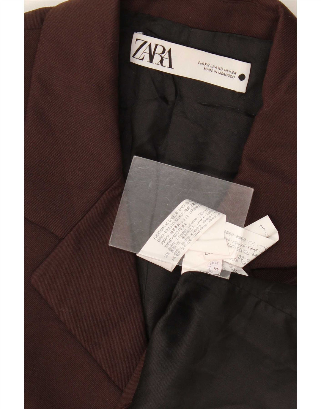 Zara Ανδρικό σακάκι σακάκι με 2 κουμπιά UK 34 XS καφέ πολυεστέρας