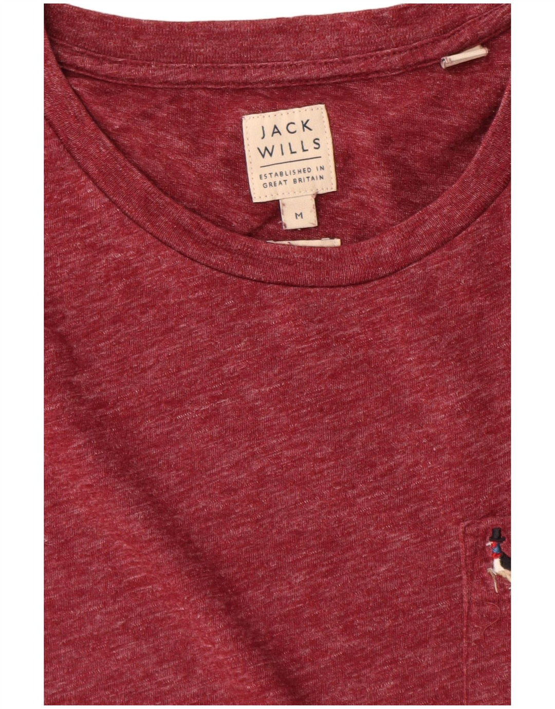 Ανδρικό μπλουζάκι Jack Wills Top Βαμβακερό μεσαίο μπορντό