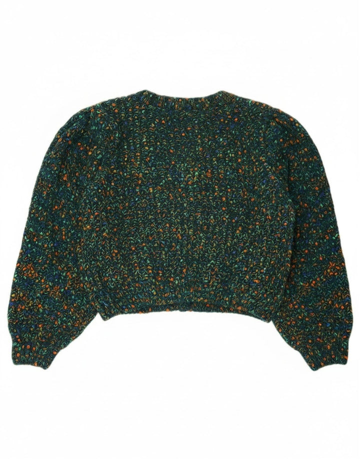Γυναικείο Cider Crop Cardigan πουλόβερ UK 16 Large Green Flecked Polyester