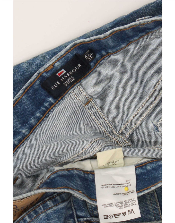 Marks & Spencer Ανδρικό Τζιν Μπλε Harbor Straight W42 L31 Βαμβακερό