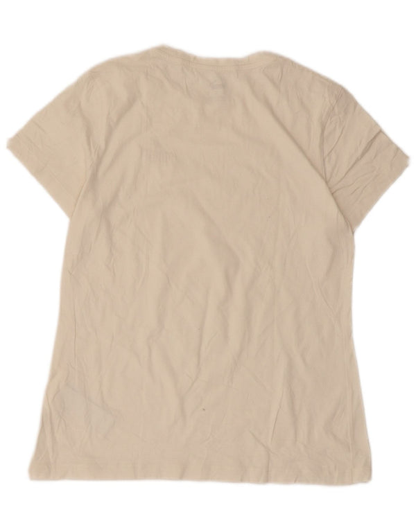 Puma Γυναικείο T-Shirt Top UK 12 Βαμβακερό μεσαίο μπεζ