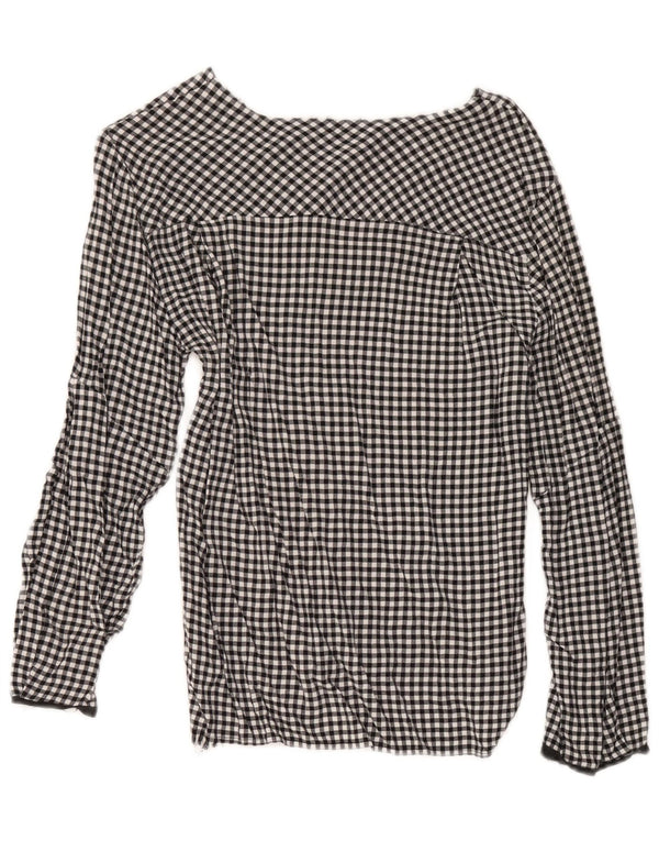 Zara Γυναικεία Μπλούζα Τοπ UK 12 Medium Black Gingham