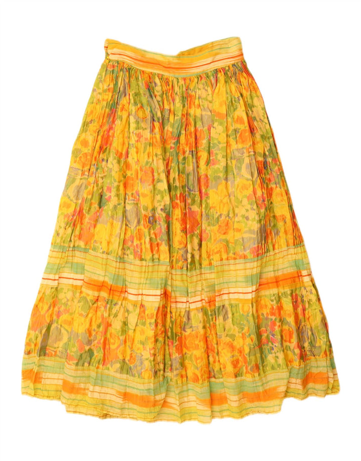 Επιλογές Γυναικεία Maxi Flared Φούστα IT 44 Medium W28 Yellow Floral Viscose
