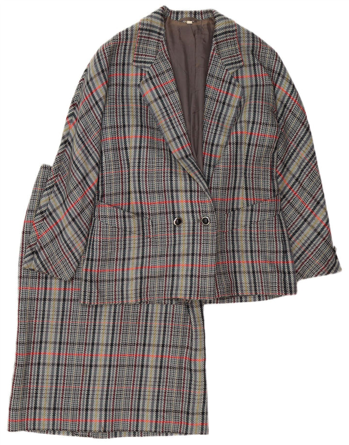 VINTAGE Γυναικείο Σετ Φούστας 2 τεμαχίων IT 42 Medium W30 Grey Check