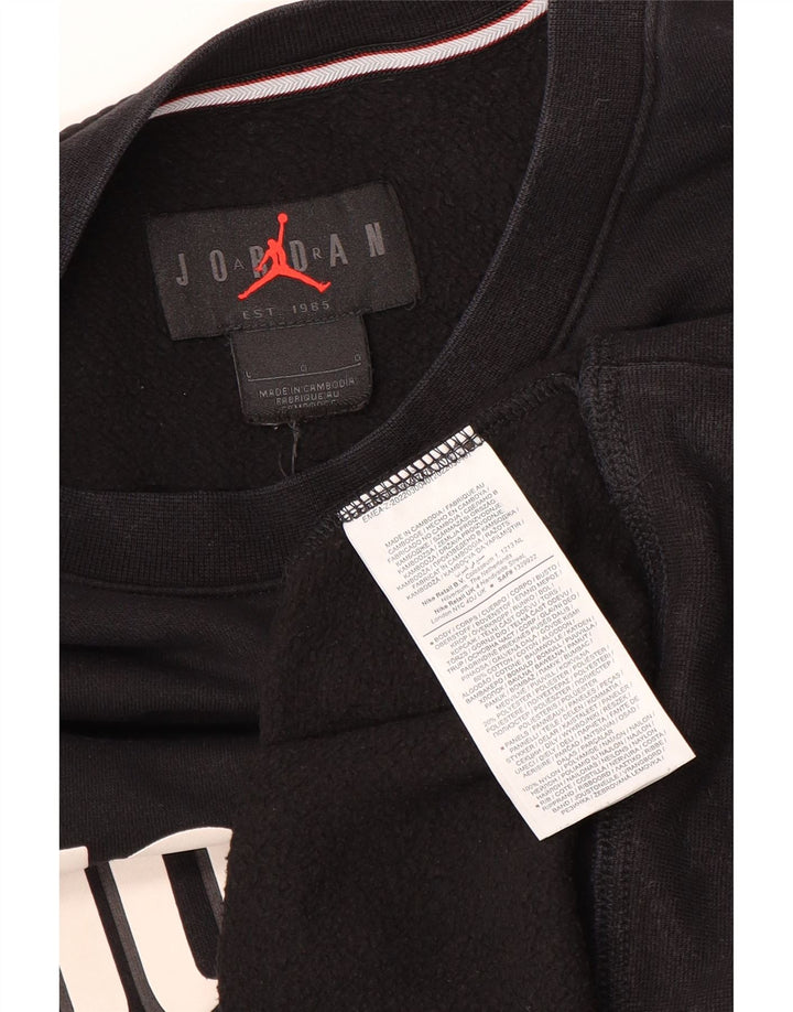 Ανδρικό γραφικό φούτερ Jordan Jumper μεγάλο μαύρο βαμβακερό