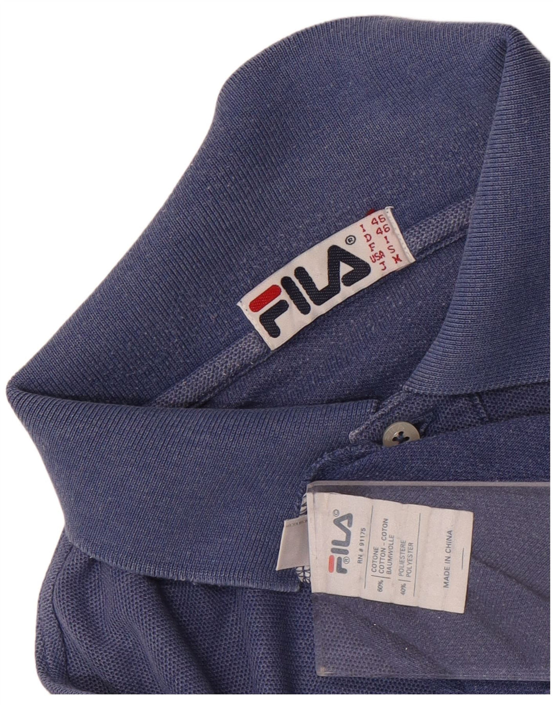Ανδρικό μπλουζάκι πόλο Fila Μικρό μπλε βαμβακερό