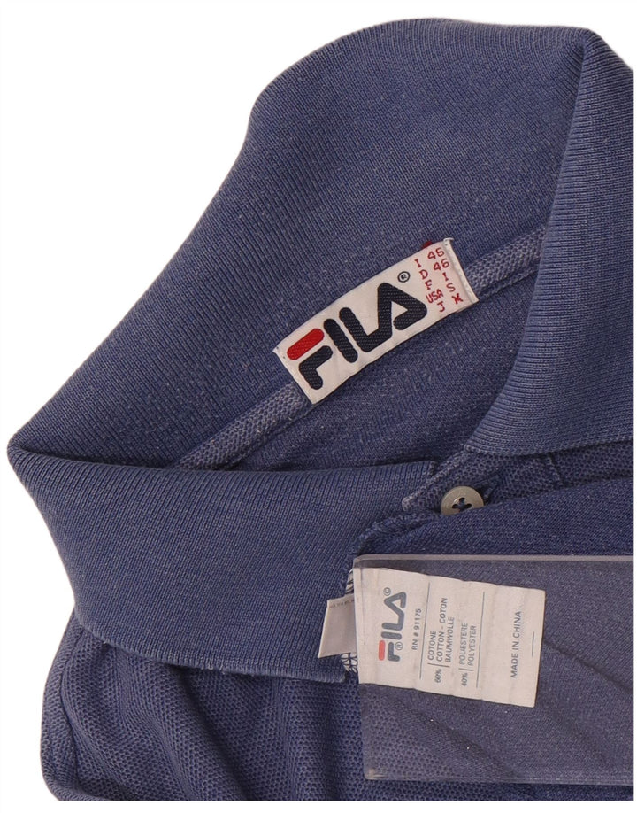 Ανδρικό μπλουζάκι πόλο Fila Μικρό μπλε βαμβακερό