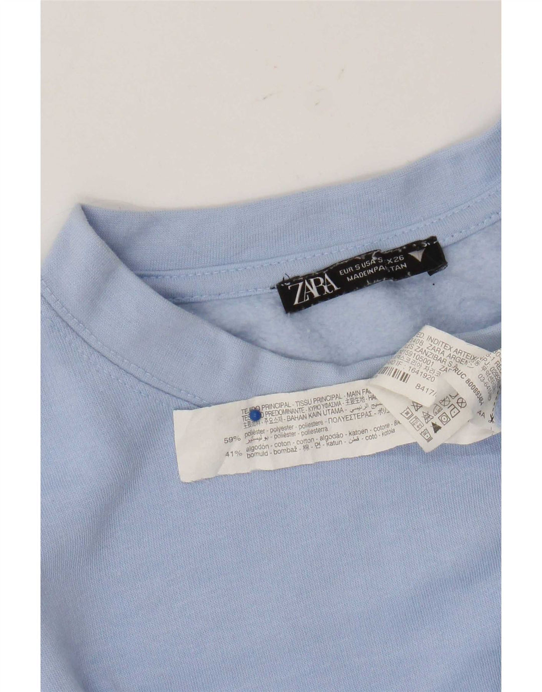 Zara Γυναικεία φούτερ μεγάλου μεγέθους Jumper UK 10 Small Blue Polyester