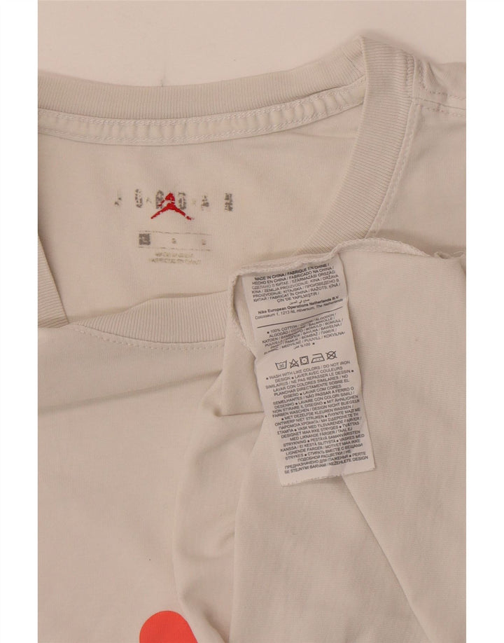 Jordan Ανδρικό γραφικό T-Shirt Top μεγάλο λευκό βαμβακερό