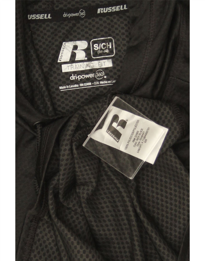 Russell Athletic Ανδρικό τοπ μακρυμάνικο UK 34/36 Μικρό μαύρο πολυεστέρα