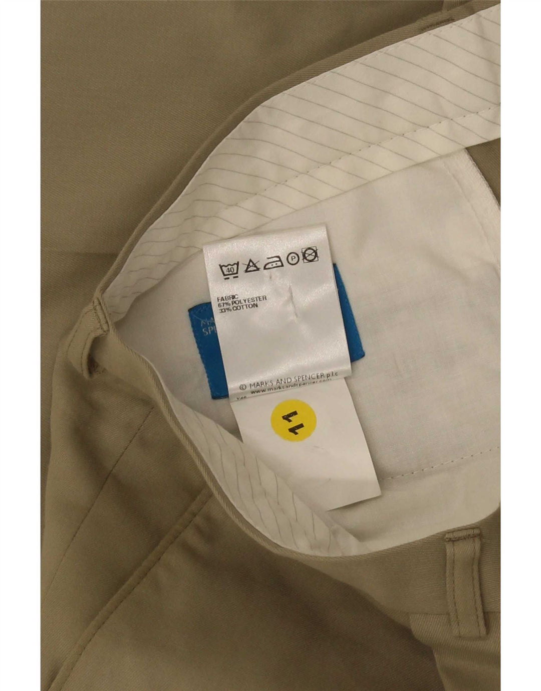 Marks & Spencer Ανδρικό παντελόνι casual W34 L31 Khaki Polyester
