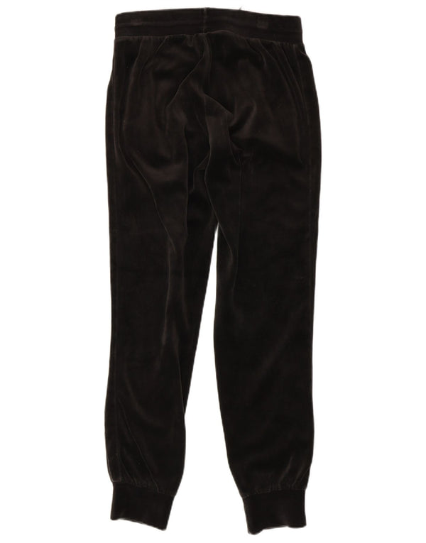 Puma Γυναικεία βελούδινη φόρμα παντελόνι Joggers UK 6 XS Μαύρο βαμβακερό
