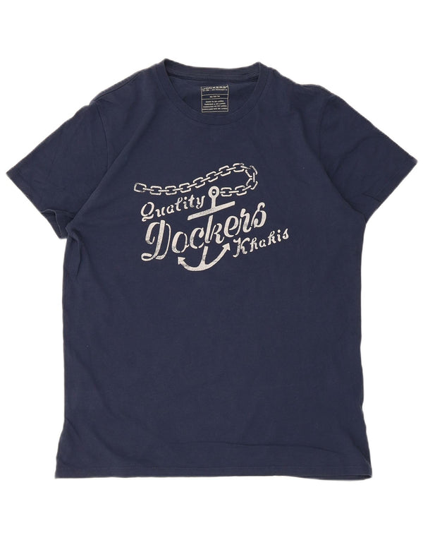Μπλουζάκι Dockers Mens Khakis Graphic T-Shirt Top Medium Navy Blue Cotton