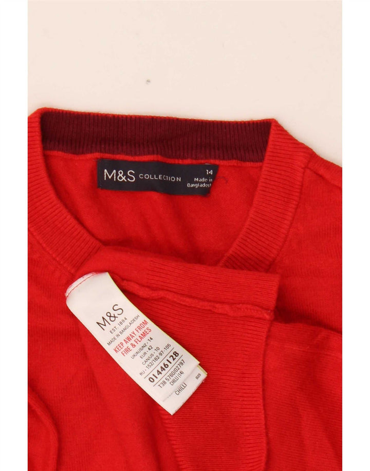 Marks & Spencer Γυναικεία ζακέτα Crop UK 14 μεσαία κόκκινη βισκόζη