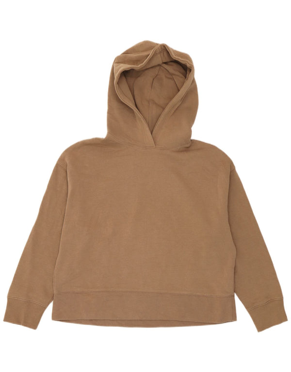 Zara Γυναικείο Hoodie Jumper UK 16 Large Brown Βαμβακερό
