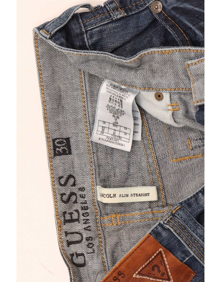 Guess Γυναικείο Lincoln Slim τζιν σορτς W30 από μεσαίο μπλε βαμβακερό