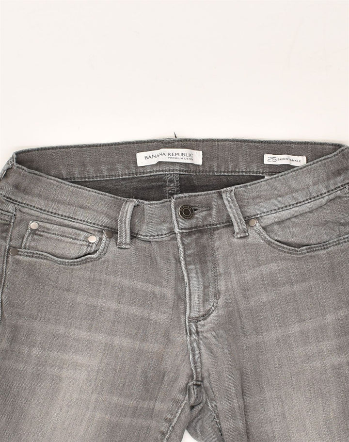 BANANA REPUBLIC Womens Skinny Jeans W25 L29 Grey Cotton | Vintage Banana Republic | Thrift | Second-Hand Banana Republic | Used Clothing | Messina Hembry 