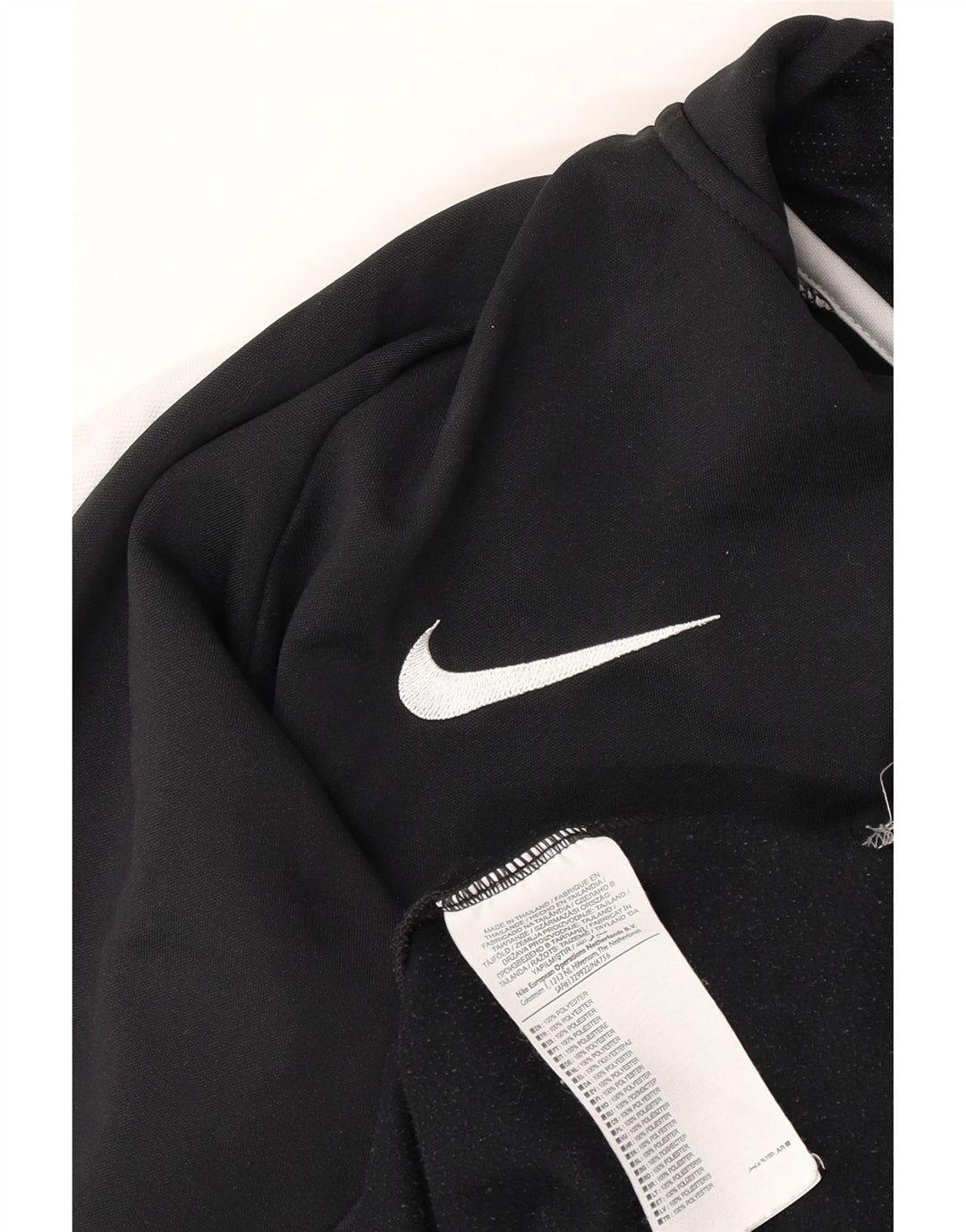 Ανδρική φόρμα γυμναστικής Nike με φερμουάρ πουλόβερ με μεγάλο μαύρο χρώμα από πολυεστέρα