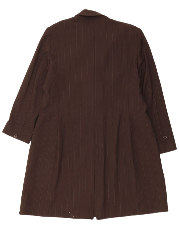 Marks & Spencer Γυναικείο Πανωφόρι UK 20 2XL Brown Pinstripe Polyester