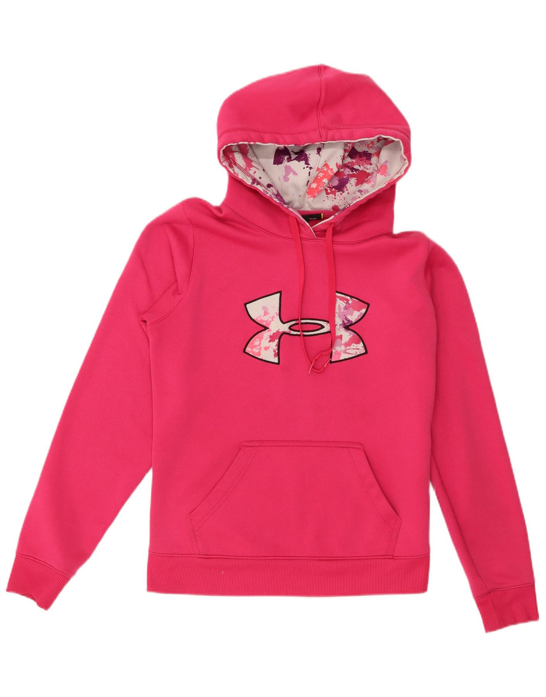 Under Armour Womens Graphic Hoodie Jumper UK 14 Medium Pink Polyester