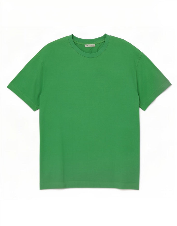 Ανδρικό T-Shirt Zara Top Μεσαίο πράσινο βαμβακερό