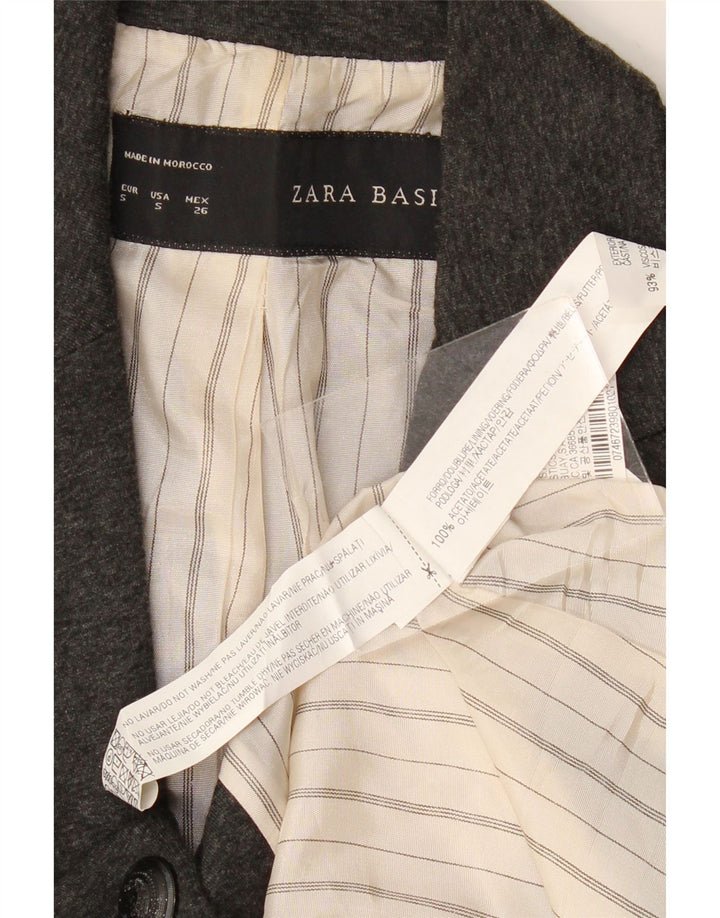 Zara Γυναικείο Μπουφάν 1 Κουμπί Blazer UK 10 Small Grey Acetate