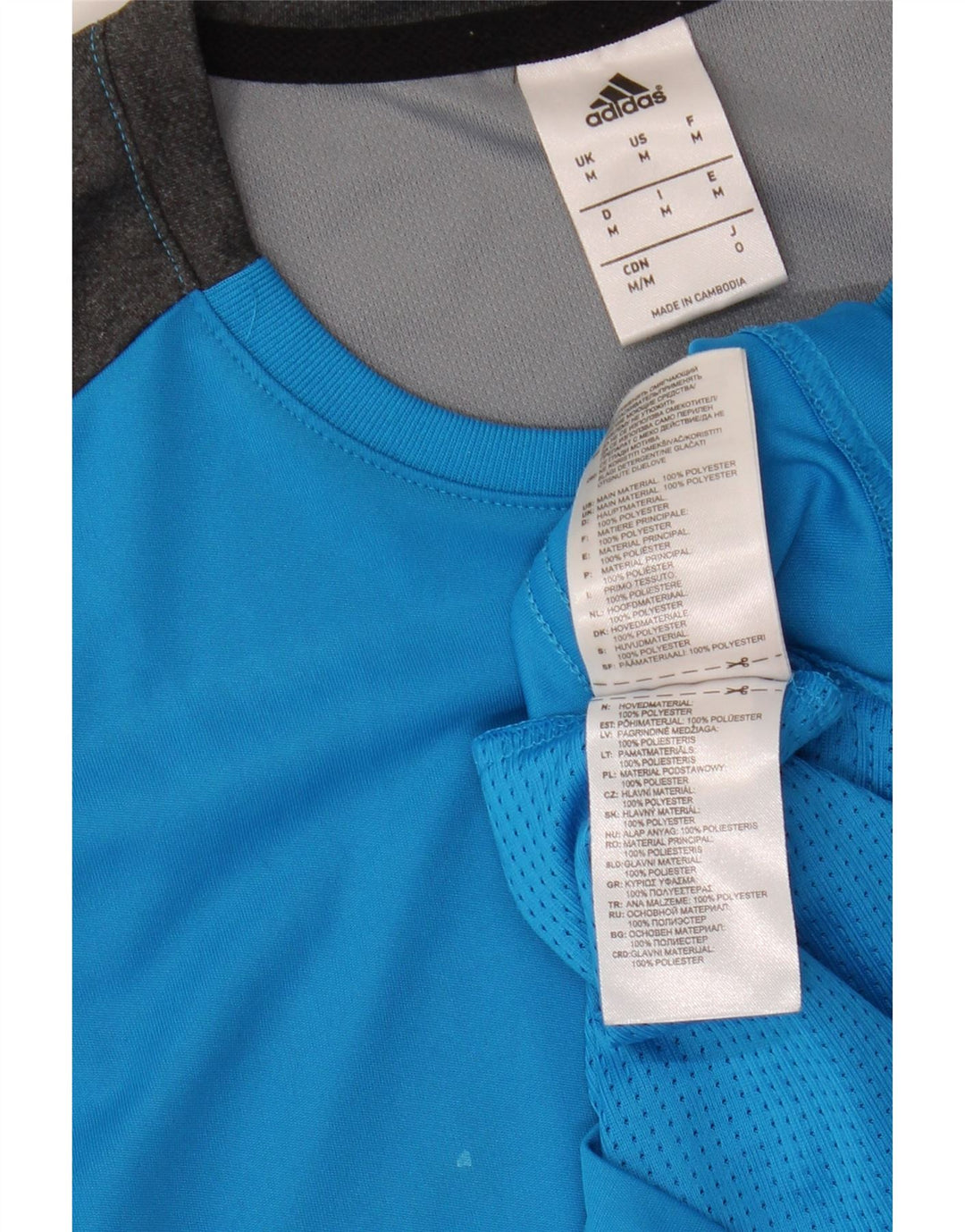 Ανδρικό T-Shirt Adidas Top Medium Blue Colourblock Πολυεστέρας