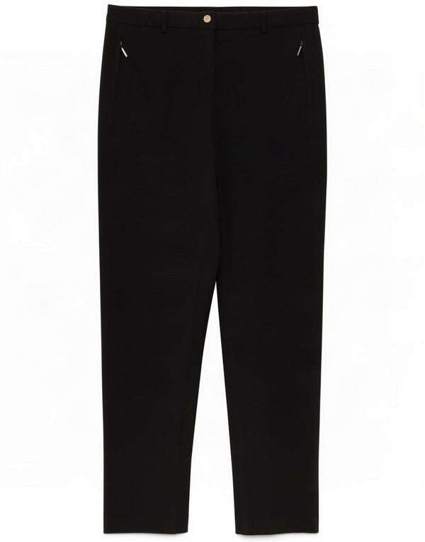 Marks & Spencer Womens Straight Casual Trousers UK 14 Large W34 L32 Black