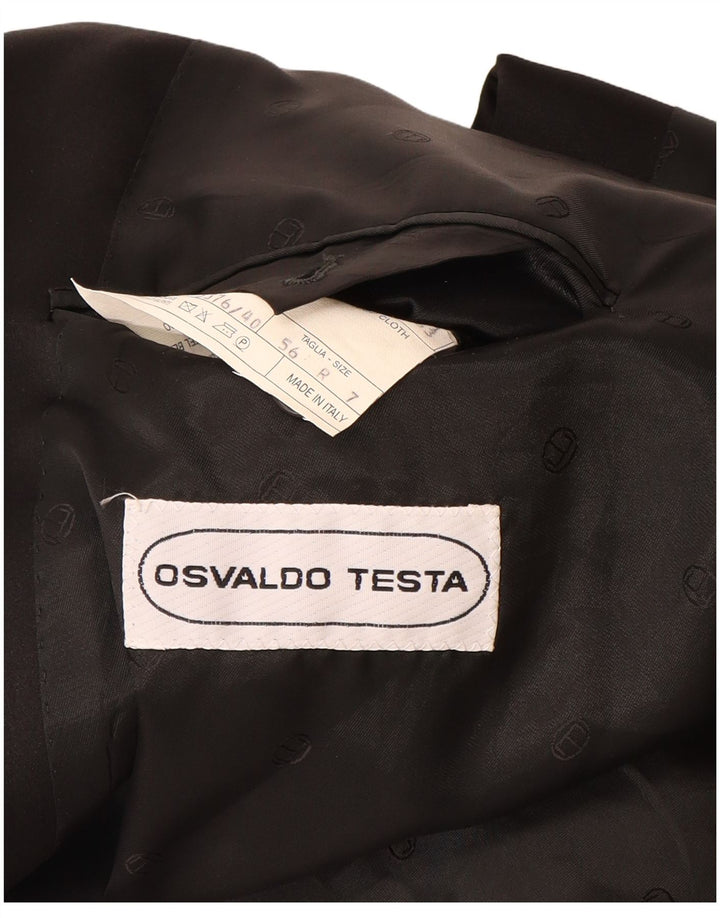 Osvaldo Testa Ανδρικό σακάκι με διπλό στήθος UK 40 μεγάλο μαύρο