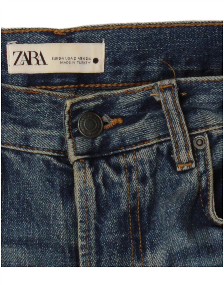 ZARA Womens Straight Jeans EU 34 2XS W24 L33 Blue