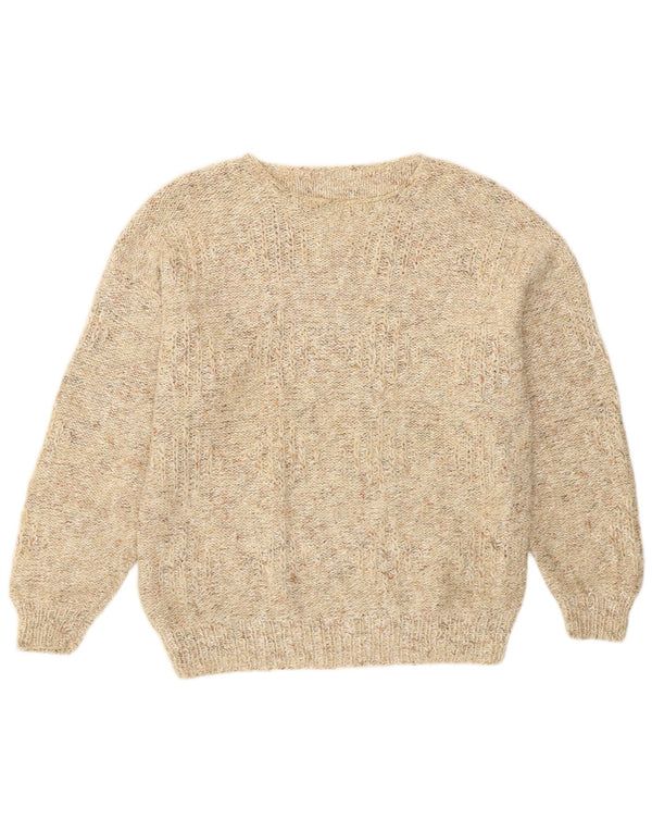Vintage γυναικείο πουλόβερ με λαιμόκαυστο UK 16 Large Beige