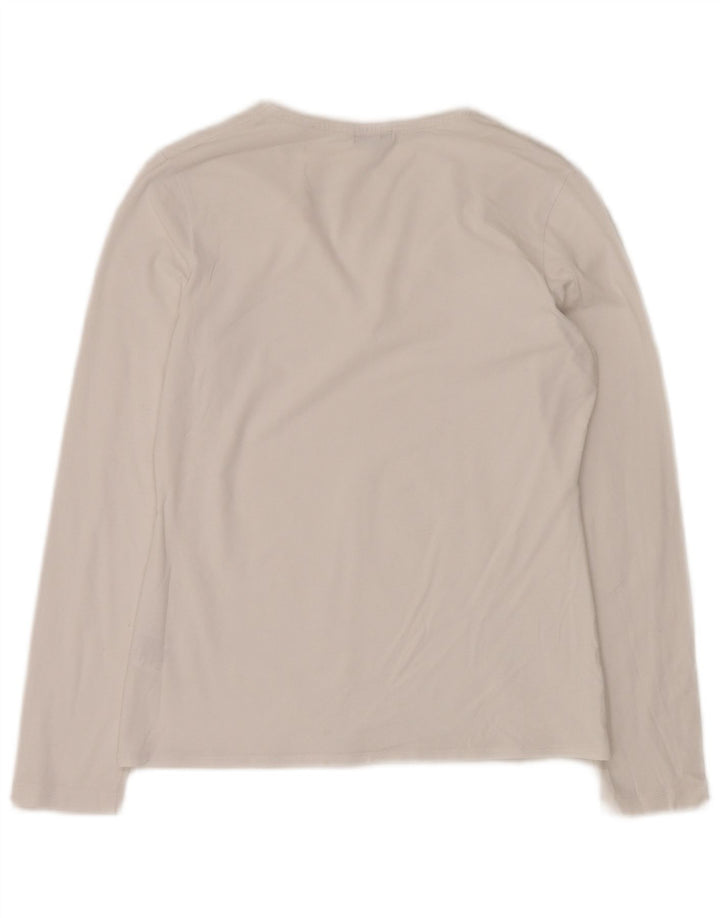 JIGSAW Γυναικείο τοπ μακρυμάνικο UK 12 μεσαίο λευκό βαμβακερό