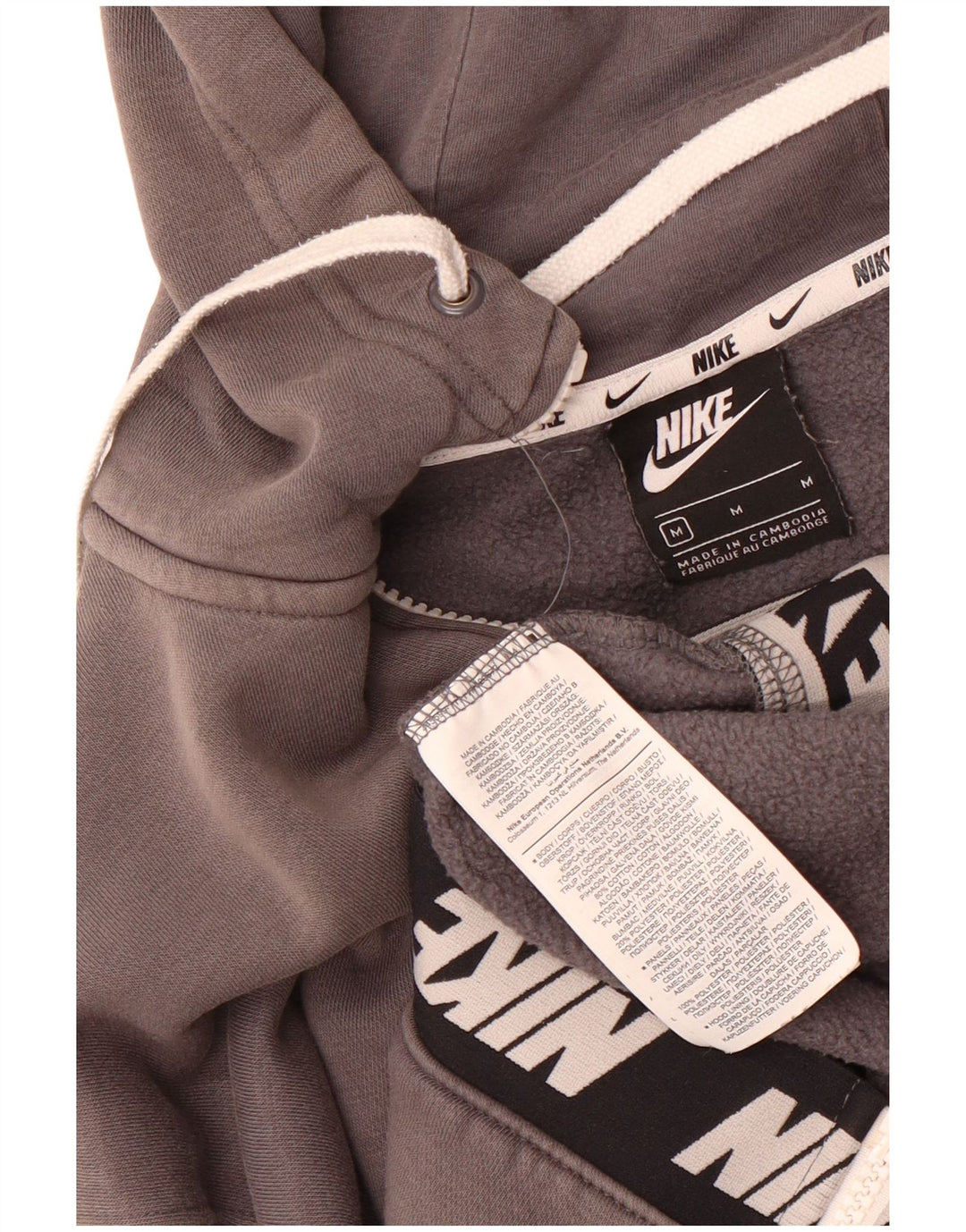 Ανδρικό πουλόβερ Nike με φερμουάρ με κουκούλα μεσαίου γκρι, βαμβακερό