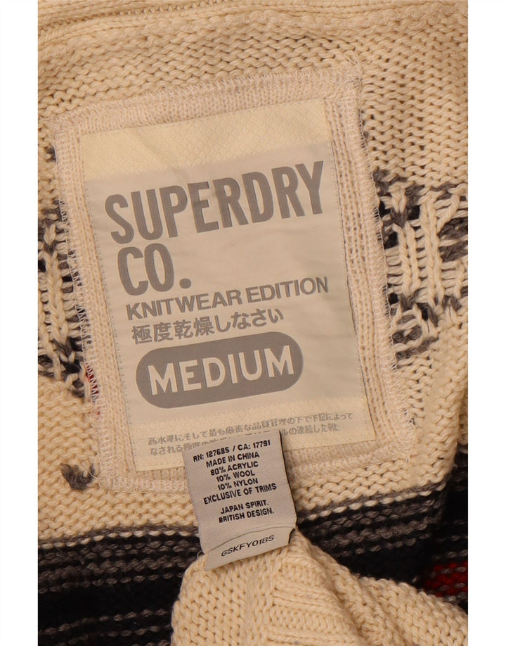 SUPERDRY Γυναικείο πουλόβερ Longline Cardigan UK 14 Medium Off White