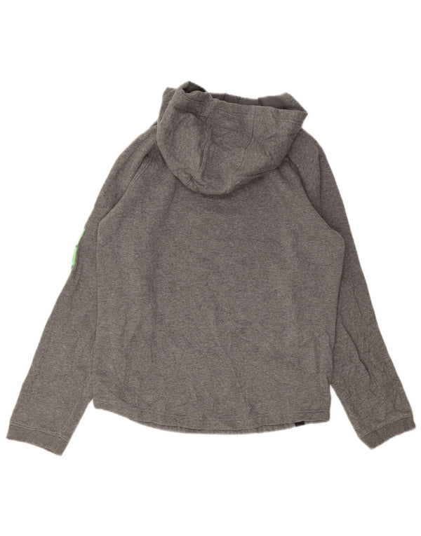 Under Armour Boys Graphic Hoodie Jumper 13-14 Years XL Grey Cotton