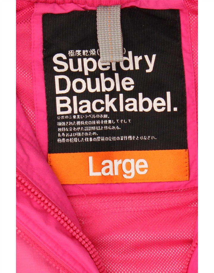 Superdry Γυναικείο μπουφάν βροχής με γραφικά UK 14 Large Pink Nylon
