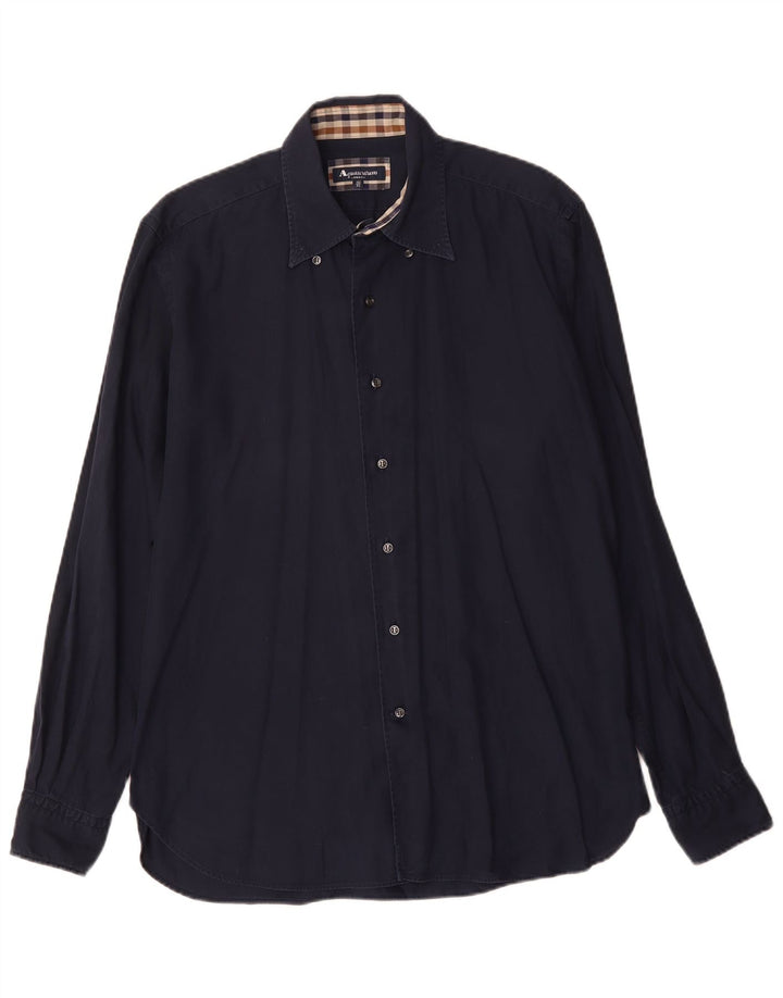 AQUASCUTUM Ανδρικό πουκάμισο νούμερο 16 1/2 42 Μεγάλο γαλάζιο βαμβακερό