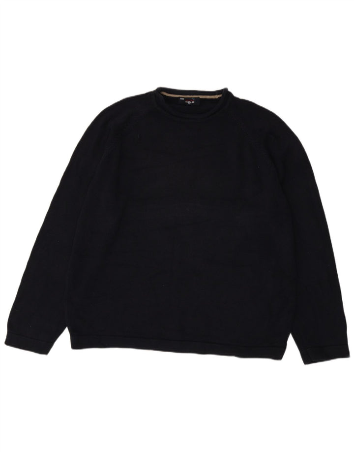 Ανδρικό πουλόβερ Marks & Spencer Crew Neck Jumper 2XL Navy Blue Cotton