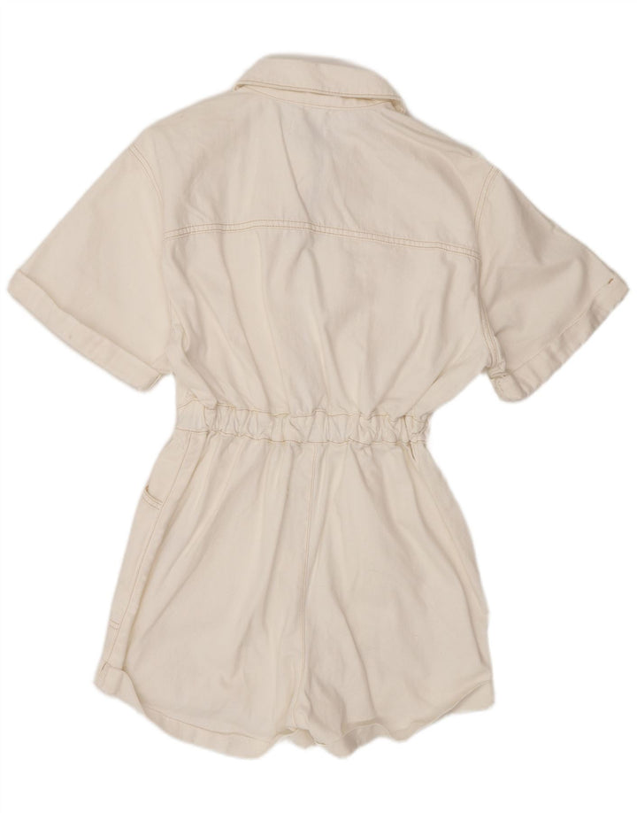 Topshop Γυναικείο Τζιν Playsuit UK 8 Μικρό λευκό βαμβακερό