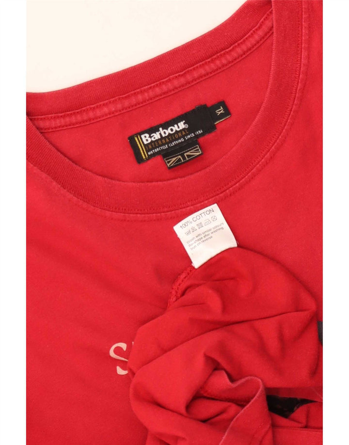 Ανδρικό γραφικό T-Shirt Barbour Top XL Red Cotton