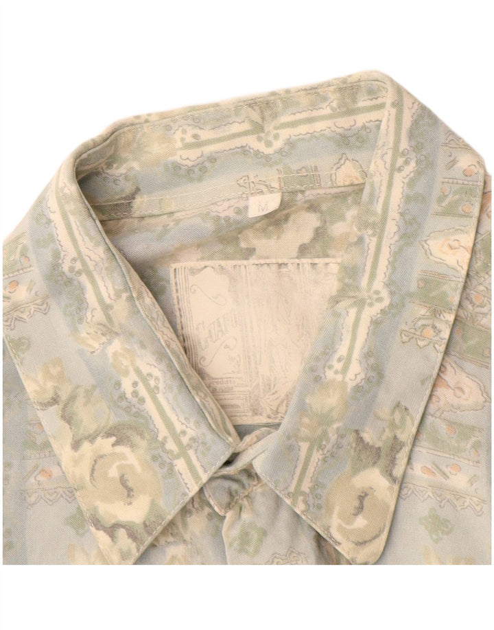 Vintage Ανδρικό πουκάμισο Μεσαίο Μπλε Floral