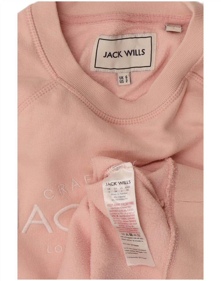 Jack Wills Γυναικεία γραφική μπλούζα μεγάλου μεγέθους Jumper UK 6 Small Pink