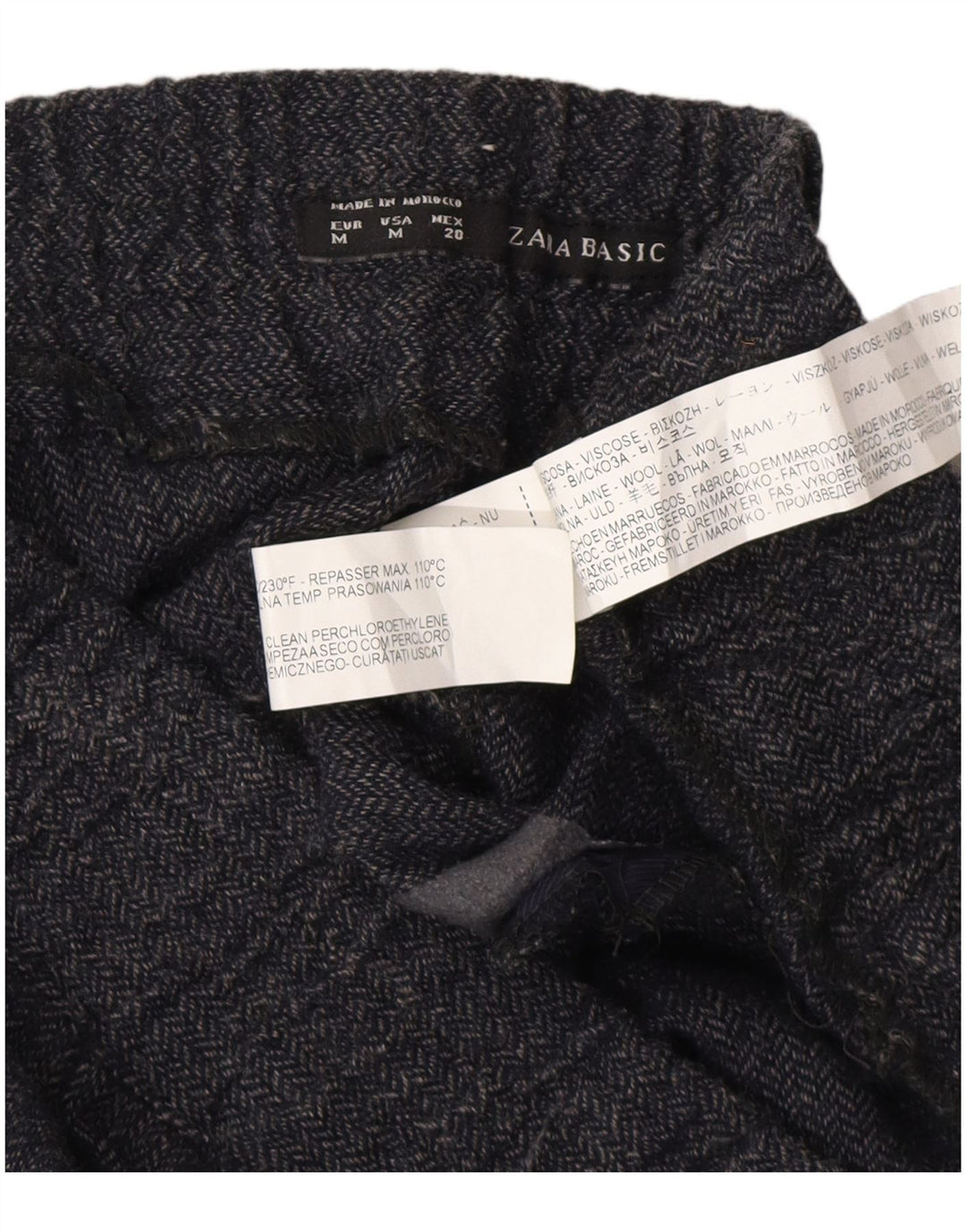 Zara Γυναικείο παντελόνι Jogger Medium W28 L27 Navy Blue ψαροκόκκαλο βισκόζη