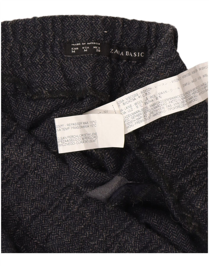 Zara Γυναικείο παντελόνι Jogger Medium W28 L27 Navy Blue ψαροκόκκαλο βισκόζη