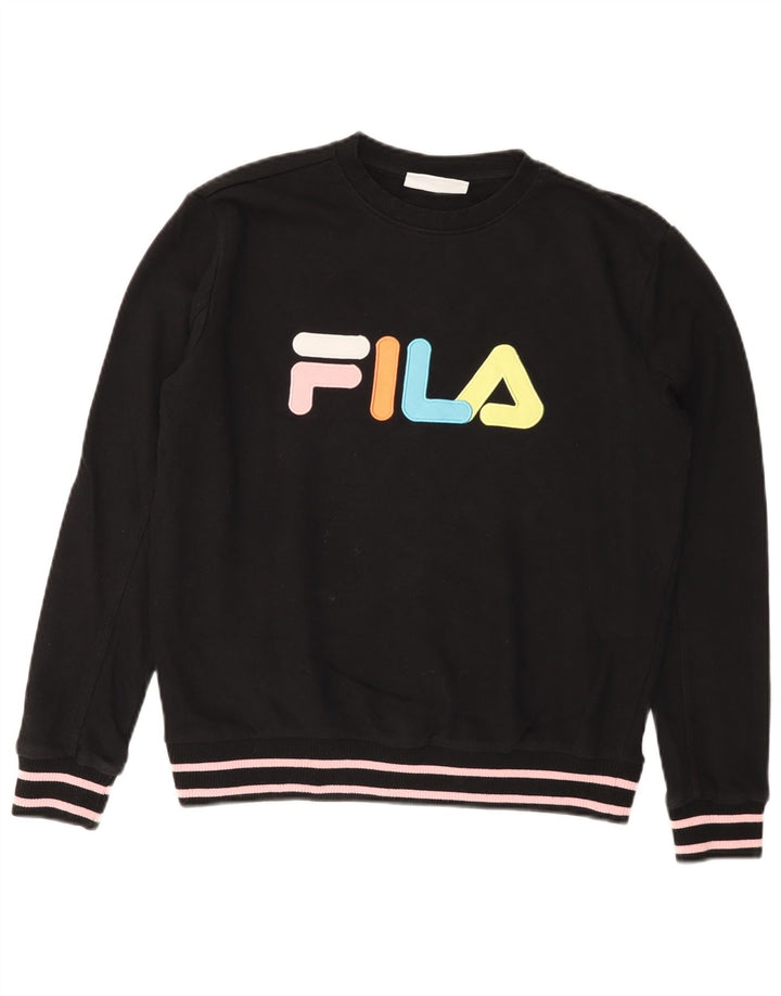 Γυναικείο γραφικό φούτερ FILA Jumper UK 14 Μεσαίο μαύρο βαμβακερό