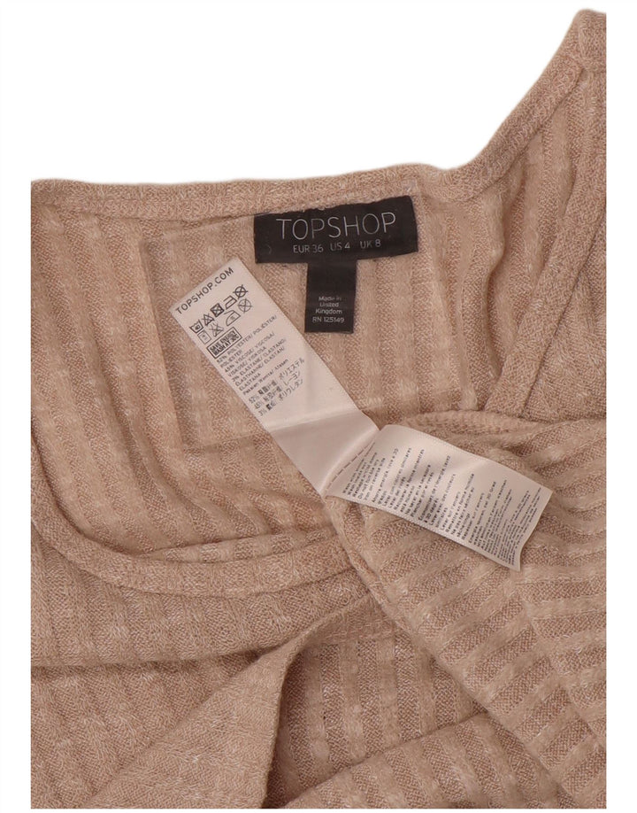 Topshop Γυναικείο Crop Oversized Top μακρυμάνικο UK 8 Small Beige