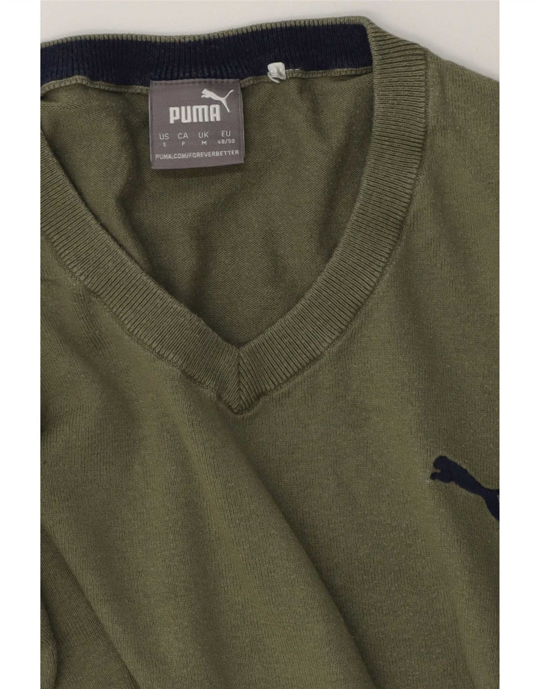 Ανδρικό πουλόβερ Puma με λαιμόκοψη σε μεσαίο πράσινο χρώμα