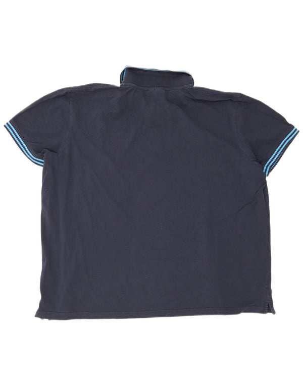 Ανδρικό μπλουζάκι πόλο Kappa 4XL Navy Blue ριγέ βαμβακερό