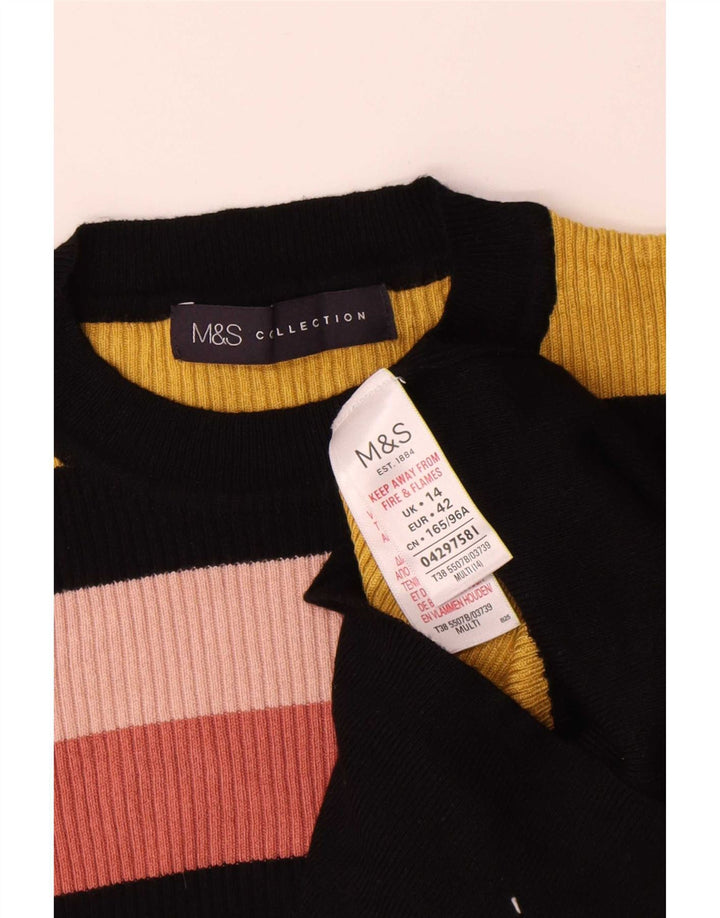 Marks & Spencer Γυναικείο πουλόβερ με λαιμόκοψη UK 14 Μεγάλο πολύχρωμο