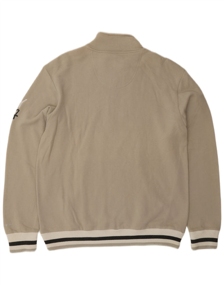 CHAMPION Ανδρική γραφική μπλούζα με φερμουάρ Jumper XL Μπεζ χρώμα